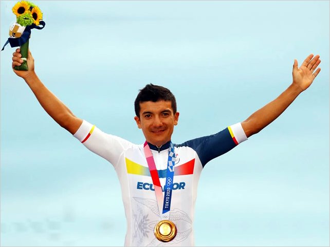 Richard Carapaz gana medalla de Oro en Tokio para Ecuador despu�s de 25 a�os