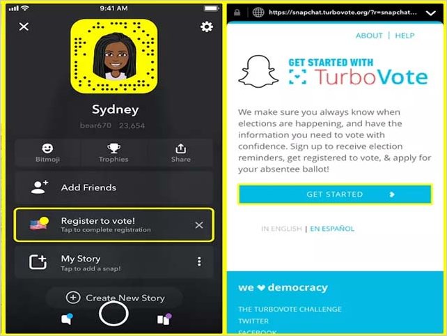 MÃ¡s de un millÃ³n de personas se han registrado para votar a travÃ©s de Snapchat, el 65% son menores de 24 aÃ±os