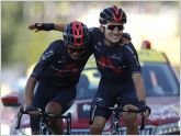 Richard Carapaz con el premio de la monta�a, el ecuatoriano protagoniz� la etapa 18 del Tour de Francia 2020