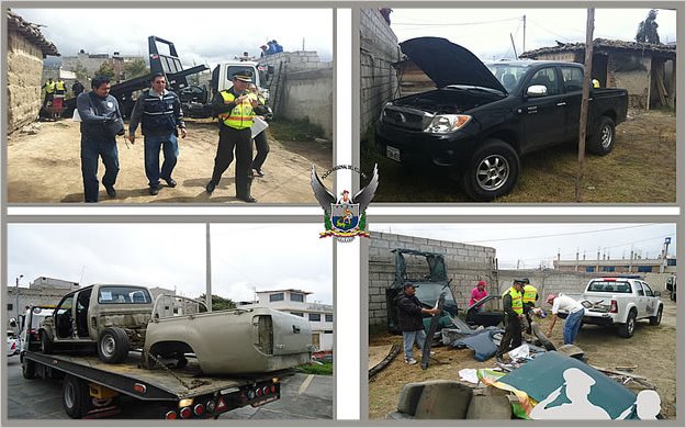 En Tungurahua policÃ­a ubica taller mecÃ¡nico usado como deshuesadero