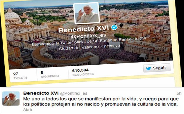 El Papa convocÃ³ a marcha antiaborto por Twitter
