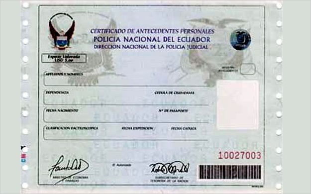 El RÃ©cord Policial ecuatoriano ya se puede solicitar a travÃ©s de internet y de forma gratuita en EspaÃ±a