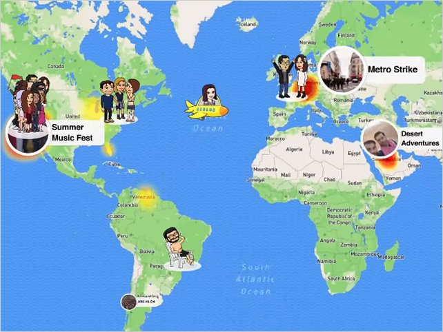 Snapchat lanza Snap Map para compartir ubicaciÃ³n fÃ­sica de amigos