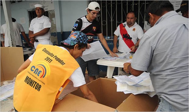 Abren urnas con actas problemÃ¡ticas en Ecuador para recontar voto a voto